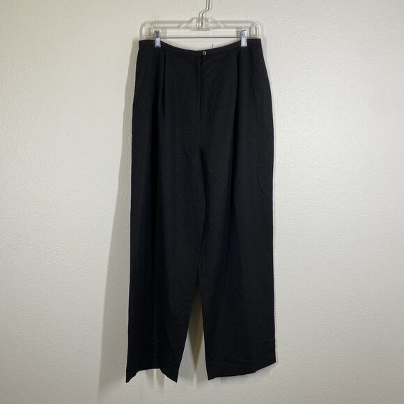 Eileen Fisher Pants Womens Large Silk Wide Leg Pleated Lightweight Dressy